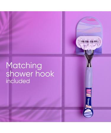 Gillette Venus Miami Midnight Extra Smooth Women's Razor Handle 2 Blade Refills and Shower Hook - Buy Online on GoSupps.com