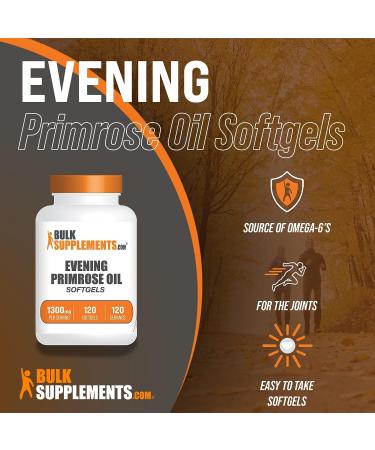 Evening Primrose Oil 1300mg Softgels - Omega 6 & GLA Supplement - 120 Count - Buy Online on GoSupps.com