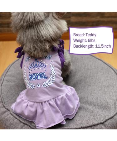KYEESE 2Pack Dog Dresses Princess Bowtie Sundress for Small/Medium Dogs - Purple+Pink - Buy Online on GoSupps.com