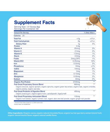 Kids Organic Super Greens Powder | All-In-One Multivitamin with Fruits & Veggies | No Fillers Sugars or Synthetic Vitamins - Healthy Kids Nutrition Shake - Buy Online on GoSupps.com