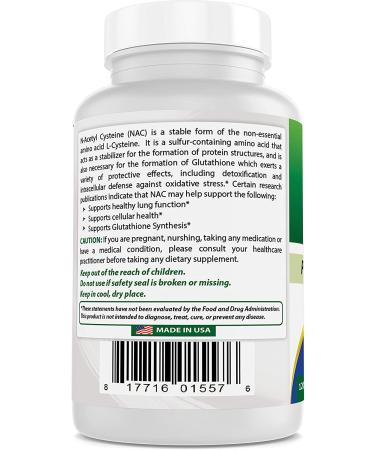 Best Naturals NAC 600mg 120 Capsules - Powerful Antioxidant Supplement - Buy Online on GoSupps.com