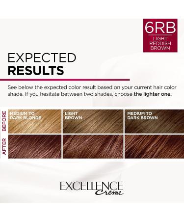 L'Oreal Paris Excellence Creme 6RB Light Reddish Brown Hair Color - Gray Coverage for Up to 8 Weeks - All Hair Types - 1 Count Pack - Buy Online on GoSupps.com