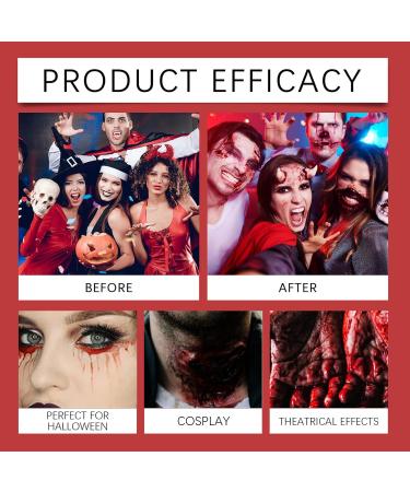  Fmzrbnih Artificial Blood | Flow Effect Body Paint 50 ml for Costume Beauty Costume Face and Body Makeup Halloween Party Adults and Zombie and Vampire - Buy Online on GoSupps.com