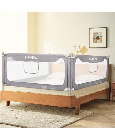 HOMEAL Bed Rail for Toddlers, Extra Tall Toddler Bed Rails, Infant Safety Bed Guardrail, Kids Bed Rail Guard, Bed Safety Rail fits Twin, Queen & King Size Mattress (Grey, 78.7",1 Piece) Grey 78.7" * 30" (One Side)