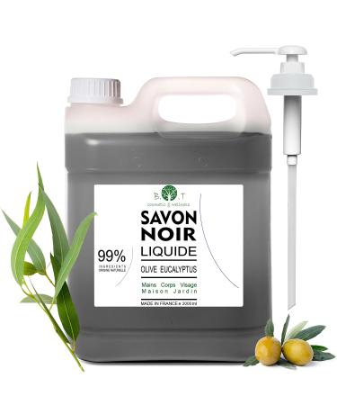 BOT cosmetic wellness Organic Handmade Soap African Black Soap for Dispenser Original Aleppo Soap 100 Natural Biodegradable Body Face Hands Shampoo Clothes Cosmetics Home Shaving 2000ml