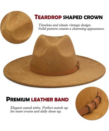 FLUFFY SENSE Big Wide Brim Fedora Hat for Women - Nashville Western Outfits - Buy Online on GoSupps.com