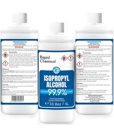 99% Isopropyl Alcohol - Made in Canada - 2 Pack 1000ml USP Grade Isopropyl Rubbing Alcohol - Isopropyl Alcohol 99 Percent - Bottle 99.9% Alcohol by Rapid Protectant (1000ml - 2 Pack) - Buy Online on GoSupps.com