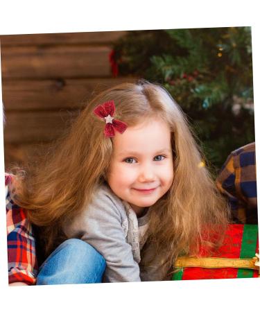 FOMIYES 4 Pairs Bow Tie Christmas Photo Prop Ponytail Holder Christmas Bow Hair Clips Christmas Bows Headwear Kids Hair Accessories Hair Ties Toddler South Korea Fabric Short Hair - Buy Online on GoSupps.com