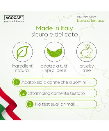  Agocap 100% Natural Snail Slime Face Cream - Snail slime and hyaluronic acid face cream - Moisturizing and healing effect - Pure snail slime - 50 ml - Anti-aging - Buy Online on GoSupps.com