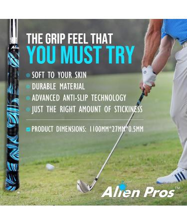 Alien Pros Golf Grip Wrapping Tapes - 3-Pack Blue Waves | Easy & Innovative Golf Club Grip Solution - Buy Online on GoSupps.com