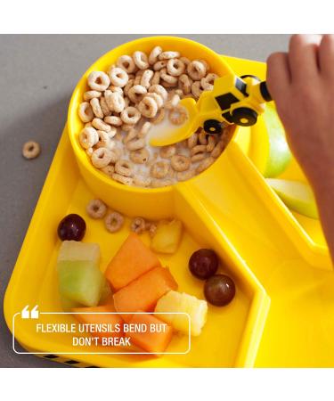 Dinneractive Construction Themed Utensil Set for Kids - 2-Piece Fork and Spoon for Toddlers in Fuschia - Buy Online on GoSupps.com