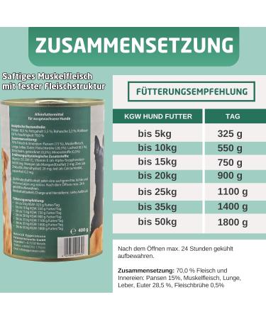 Eggersmann Carnebello Nourriture pour chien humide avec panse (6 x 400 g) - Nourriture compl te pour chiens adultes - Nourriture humide savoureuse et de qualit sup rieure pour chiens - Buy Online on GoSupps.com