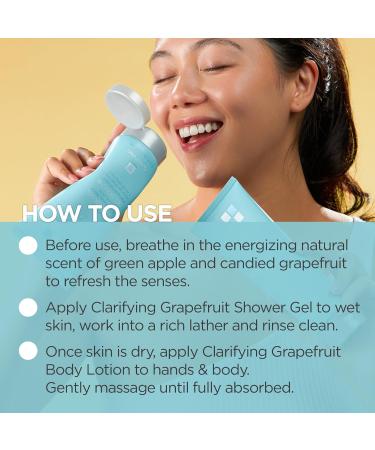 Andalou Naturals Clarifying Grapefruit Body Wash | Gentle Exfoliating Salicylic Acid Gel for Back Acne & Blemishes - 8.5 fl oz | International Shipping Available - Buy Online on GoSupps.com