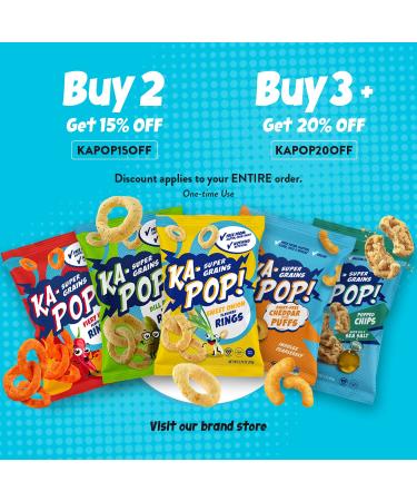 Ka-Pop! Popped Puffs - Cinnamon Churro & Vegan Cheddar | 24 Pack | Healthy Snacks - Buy Online on GoSupps.com