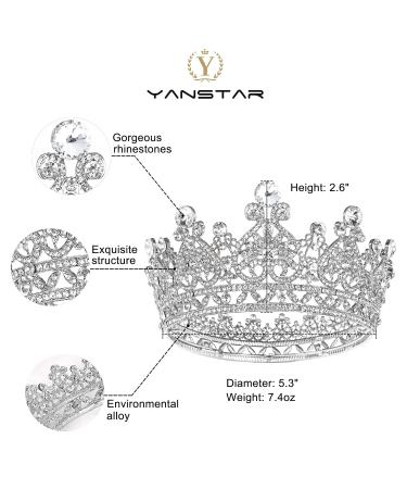 Silver Crystal Queen Crown for Women and Girls - Perfect for Pageants, Prom, Weddings, and Parties - Buy Online on GoSupps.com