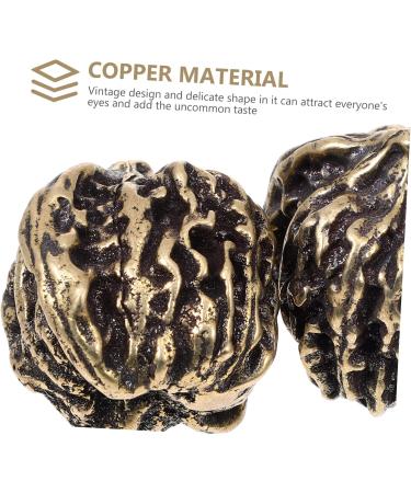 Abaodam 1pair Copper Walnut Retro Home Decor Antique Baoding Balls Decorative Walnut Figurine Office Buddha - Buy Online on GoSupps.com