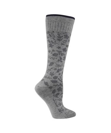 Dr. Scholl's Men's Travel Knee High with Graduated Compression Casual Socks One Size Plus Sizes Gray/Blue