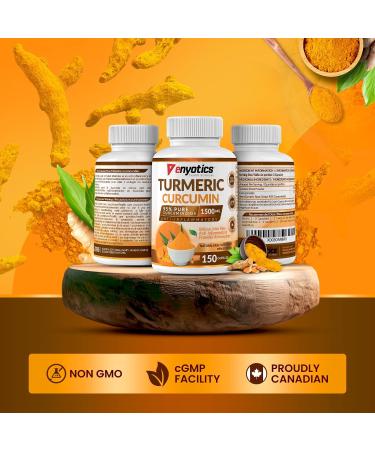 Turmeric Curcumin 95% Pure Curcuminoids (150 count) - 1500 mg. Relieve Joint Pain Anti-Inflammatory & Provides Antioxidants - Buy Online on GoSupps.com