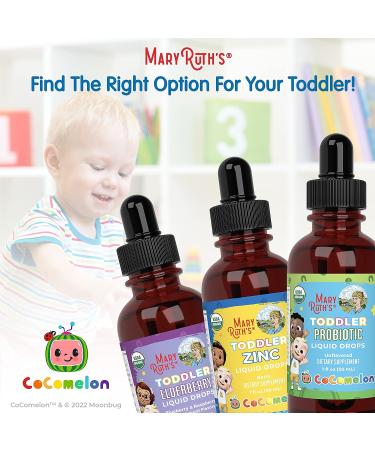 Cocomelon Toddler Multi by MaryRuth's | USDA Organic | Sugar Free | Immune Support | Vegan | Non-GMO | 1 Fl Oz - Buy Online on GoSupps.com