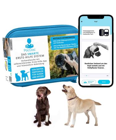 First aid kit dog and cat with smartphone app that guides you directly to the right treatment for your pet in an emergency. PocDoc Pet Connect Known from Dog Cat & Mouse