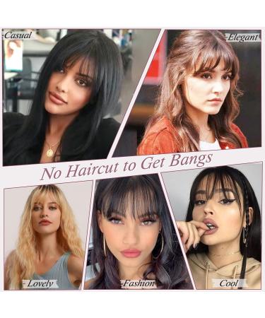 RUWISS Clip in Fringe - 100% Human Hair Bangs with Temples Extensions for Women - Brown Black (Pack of 1) - Buy Online on GoSupps.com
