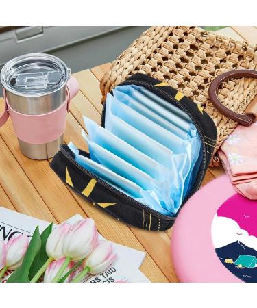 Menstrual Pad Bag with Zipper | Ladies Napkin Pouch & Tampon Collection Bag for Women & Girls - Moon Stars Black - Shop Internationally - Buy Online on GoSupps.com