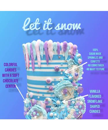 Sprinkles | Frozen in Sugar Sprinkle Mix | Blue Sprinkles | Confetti Sprinkles | Metallic Sprinkles | Snowflake Sprinkles | Cake Sprinkles (Pink purple blue) 4 Ounce (Pack of 1) Pink Purple Blue - Buy Online on GoSupps.com