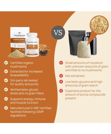 Real Mushrooms Vitamin D2 Zinc Chaga Reishi (120ct) and Cordyceps-M (120ct) Bundle - Natural Immune Support Energy and Vitality - Vegan Gluten Free Non-GMO Organic Mushroom Extracts - Buy Online on GoSupps.com