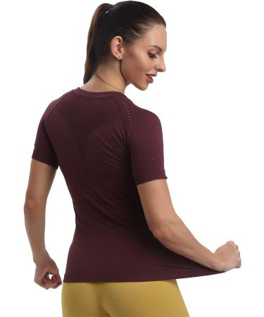 RUNNING GIRL Women's Seamless Dry-Fit Short Sleeve Workout Shirts 3-Pack - Small - Buy Online on GoSupps.com