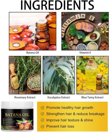 Batana Oil Organic Batana Oil for Hair Growth Hair Butter with 100% Pure Raw Batana Oil Natural Hair Growth Oil Effective Against Regional Alopecia Soothe Scalp - Buy Online on GoSupps.com