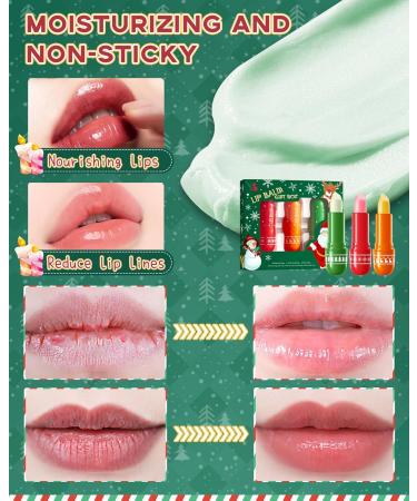 Christmas Lip Balm Kit-3Pcs Moisturing Pink Clear Lip Care Moisturer Hydrating Lip Balm Repair for Dry Cracked Lip balm stick Vegan Lip Care Product Lip Treatment Stocking Stuffer Gift Set for Women - Buy Online on GoSupps.com
