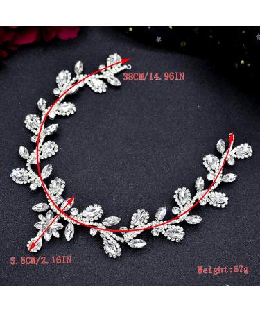 WONRLUA Bridal Rhinestone Forehead Headpiece Wedding Crystal Tiara for Brides - Buy Online on GoSupps.com