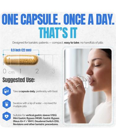 Shiny Leaf Methylated Bariatric Multivitamin with Iron 45mg Once Daily Capsule USA Made ASMBS Compliant Bariatric Vitamins for Gastric Bypass & Gastric Sleeve for Men & Women GMP 60 Caps 30 Count (Pack of 2) - Buy Online on GoSupps.com