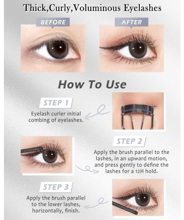 Washable Metal Rod 3D Mascara-1Pcs Waterproof Black Tubing Mascara Volume and Length Long Lasting Smudge-proof Curling Eyelash Iron Brush Wand Mascara Christmas Makeup Gift for Women-01Black 1pcs Black - Buy Online on GoSupps.com