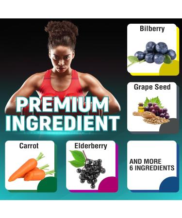 CIVIMUNA Bilberry Extract Capsules with Grape Seed Carrot Elderberry Eyebright Goji Berry and More - 120 Capsules for 4 Months Supply - Buy Online on GoSupps.com