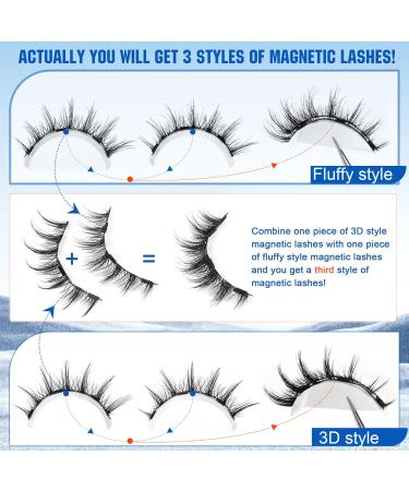Magnetic Eyelashes Cat Eye Wispy Lashes Magnetic False Eyelashes with Applicator No Glue Needed Natural Strip Lashes Durable 1 Pair Magnetic Lashes - Buy Online on GoSupps.com