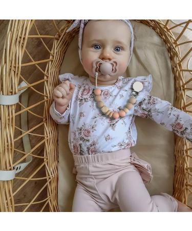Buy Kowlone Silicone Pacifier Chain for Girls - 2-Pack (Beige & Oatmeal) | Dummy Clips & Holder for Baby Showers - Buy Online on GoSupps.com