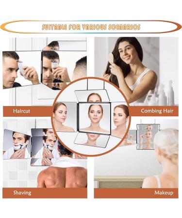 Upgraded 5 Way Mirror with LED Lights - Height Adjustable Trifold Mirror for Hair Cutting and Makeup - Includes 10X Magnification Mirror - Buy Online on GoSupps.com