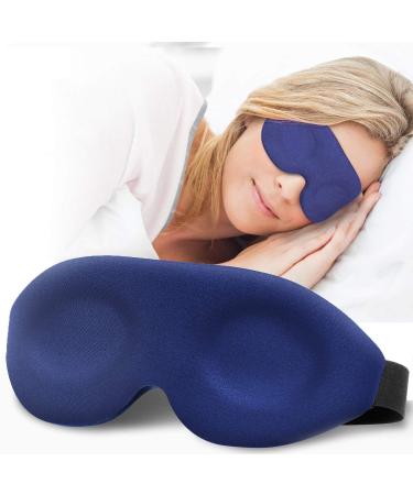 Ergonomic Sleep Mask Light Blocking Sleeping Mask for Women Men 3D Contoured Super Soft Comfortable Adjustable Night Eye Mask for Sleeping Best Memory Foam Blindfold for Travel