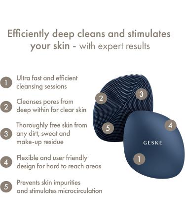 Geske SmartAppGuided 4-in-1 Facial Brush | Professional Silicone Cleansing Device for Skin Care - Buy Online on GoSupps.com