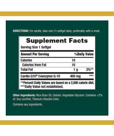Nature's Bounty CoQ10 400mg Softgels - Heart Health Dietary Supplement - Buy Online on GoSupps.com