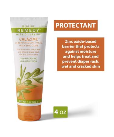 Medline Remedy Olivamine Calazime Skin Protectant Paste Cream Used with Dry Chapped from Diaper Rash 4 Oz - Buy Online on GoSupps.com