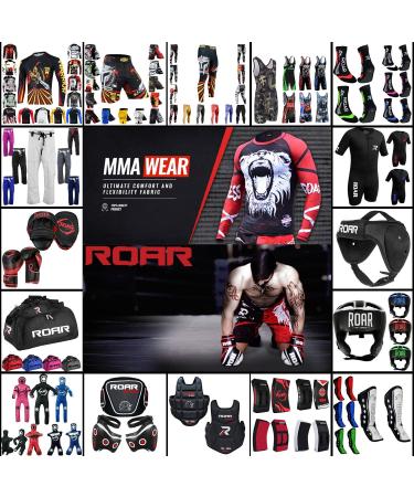 ROAR Long Sleeve MMA Rash Guard - Large Zebra Print White - Buy Online on GoSupps.com