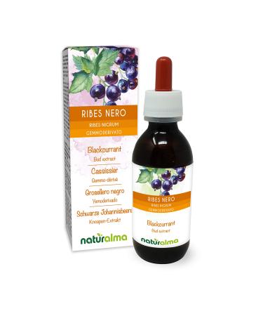 Blackcurrant (Ribes nigrum) Gemmo-derived alcohol-free from fresh buds Naturalma - Liquid extract drops 120 ml - Dietary supplement - Vegan or vegan