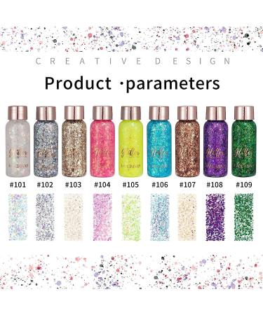 Body Glitter Gel Face Glitter Mermaid Chunky Glitter Hair Glitter Body Festival Glitter Eyeshadow Sequins Glitter for Face Body Eye Hair Nails Makeup Long Lasting Sparkling(LightBlue) 106#LightBlue - Buy Online on GoSupps.com