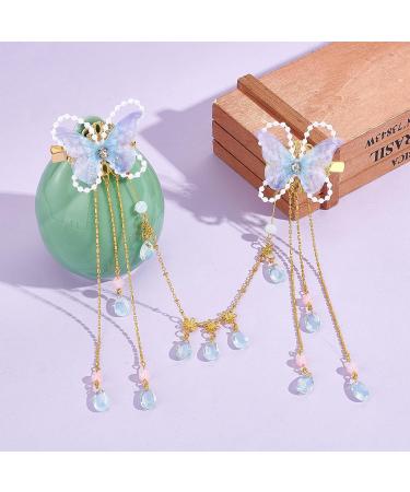 NICENEEDED Butterfly Cute Hair Clips 3D Colorful Butterfly Hair Decoration Jewelry Non-slip Butterfly Moving Wings and Sparkly Tassel Hairpin Accessories for Girls and Women - Buy Online on GoSupps.com
