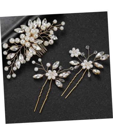 minkissy 2 Sets Hairpin Decorative Hair Combs Pearl Hair Combs Decorative Headpiece Bridal Hair Combs Hair Accessories for Girls Braids Accessories Pearl Headpieces Wedding Zinc Alloy Bride - Buy Online on GoSupps.com