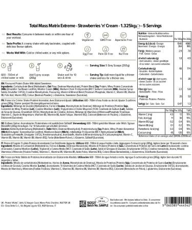 THE PROTEIN WORKS Total Mass Matrix Extreme Protein Powder | Strawberry Cream | Mass Gain | High Calorie Weight Gain | With Glutamine Creatine and Vitamins | THE PROTEIN WORKS | 1.3kg - Buy Online on GoSupps.com