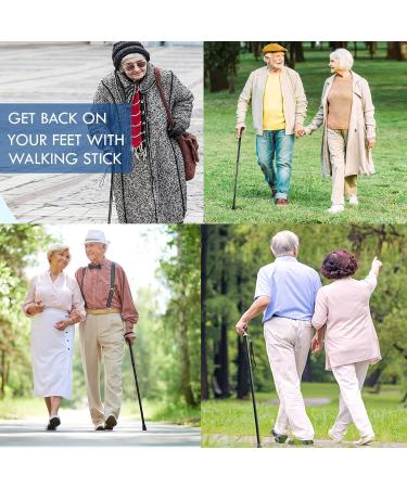 Black Walking Stick for Men and Women - Lightweight, Adjustable, Durable & Portable - Buy Online on GoSupps.com