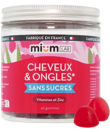 Mium Lab - 3 Month Program - Growth & Fortification for Hair and Nails - Clinically Tested & Highly Dosed (10000% Biotin) | Gummies Red Fruit Flavor Sugar Free | Made in France - Buy Online on GoSupps.com